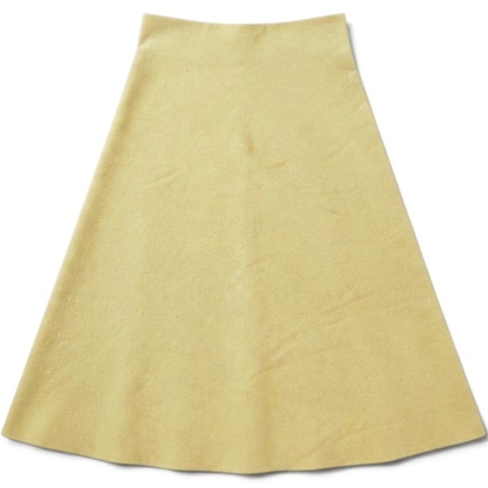 COS Colorblock Wool Blend Cream Butter Yellow Sweater Midi Skirt, EU S